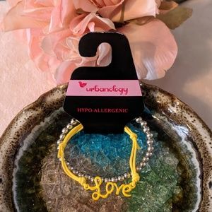 ♦️ B2G1FREE♦️ yellow love and silver bead Bracelet